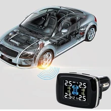 Автомобильный беспроводной TPMS система контроля давления в шинах и 4 датчика ЖК-дисплей монитор прикуривателя шина сигнализация безопасности