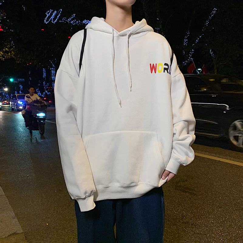UYUK2109 Autumn And Winter New Casual Loose Fashion Trend Handsome Hooded Jacket Printing Large Size Men's  Hoodies Hip Hop