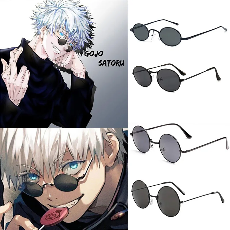 Anime Jujutsu Kaisen Gojo Satoru Cosplay Black Steampunk Round Frame ...