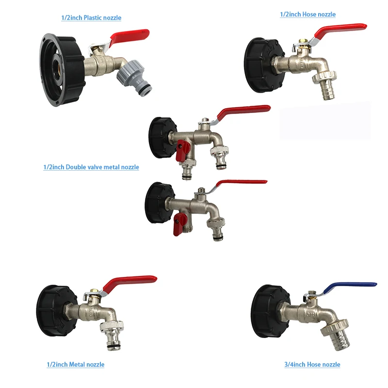 

IBC Tank Adapter S60X6 To Brass Tap 1/2" 3/4" Replacement Valve Fitting Parts For Home Garden Water Connectors