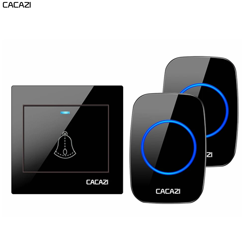 Wireless Doorbell Waterproof 60 chimes 5 Volume Home Cordless Door Ring Bell 220V US EU UK Plug 1 2 Button 1 2 3 Receiver