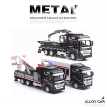

1:48 Alloy Pull Back Police Toy Car Model Simulation Traffic Rescue Vehicle Truck Crane Transporter Model Kids Toys Car For Boys