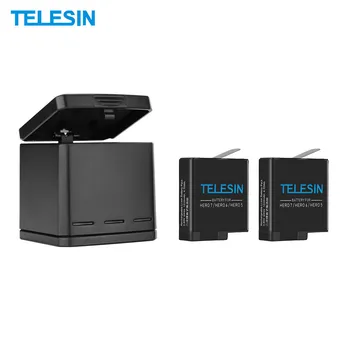 

TELESIN Triple Charger Battery Charging Box Kit Protective Storage Charging Box Case+USB Cable for GoPro Hero 5/6 Action Camera