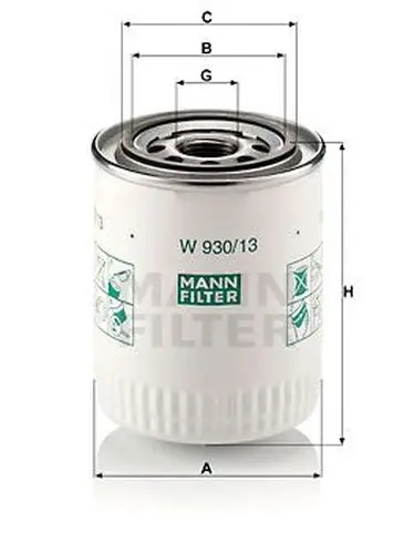 Фильтр масляный JAGUAR XJ MANN-FILTER W930/13