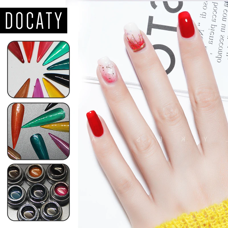 

Docaty Candy Jelly Glass Gel Polish UV LED Gel Varnish Soak Off 5g Transparent Extend Gel Mixing Nail Gel Enamel Nail Art