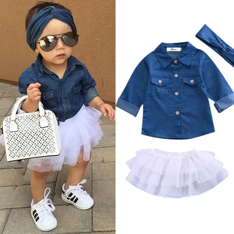 denim shirt and tutu