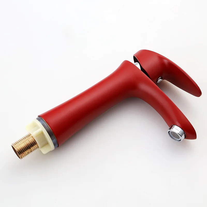 

Dofaso bath faucet black/red/white Fashion Style Home Bath Basin Faucet Cold Water Taps red bathroom faucets