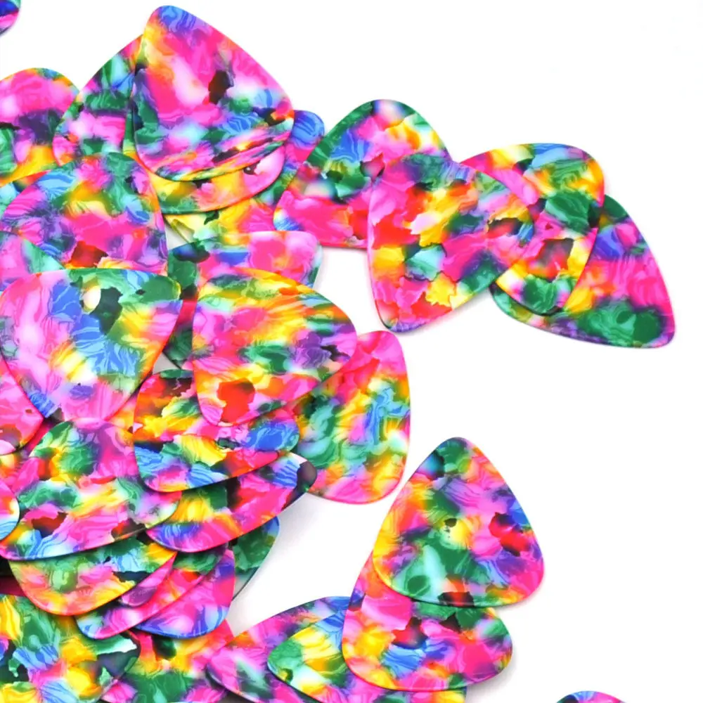 Lots of 100 pcs Medium 0.71mm Heavy 0.96mm Blank Tie Dye Guitar Picks No Print New
