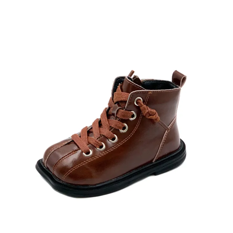 

Girls Boots Autumn 2022 New Children's Shoes Square Toe British Style Boys Single Boots Fashion Toddler Kids Shoes 21-30