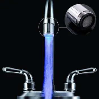 

Faucet Water Tap Filte LED Faucet Nozzle Shower Head Light-Up Colorful Changing Glow Stream Light Sensor No Need Battery NEW