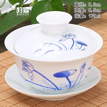 

tea cup tea bowl large size single Sancai tea making white porcelain Kung Fu tea set Jingdezhen purple sand celadon