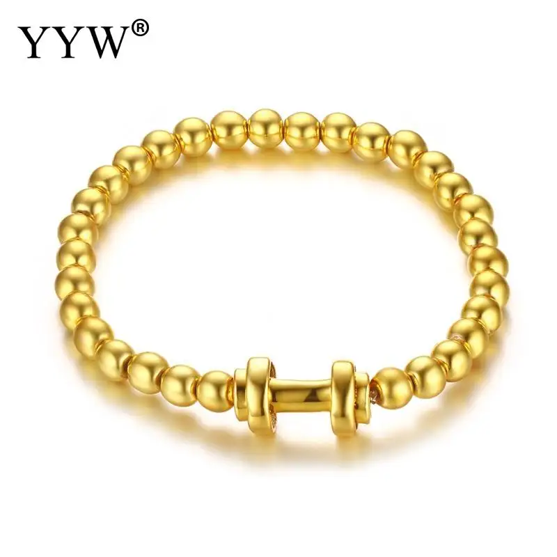 Браслет из нержавеющей стали с шариками для женщин и мужчин, браслет из эластичной нити, роскошный стиль, ювелирные изделия, браслеты с подвесками для женщин, подарок