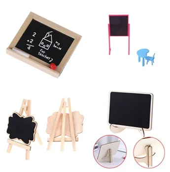 

1pc 1:12 Wooden Mini Chalkboard Model Dollhouse Miniatures Accessories DIY Children's Room Accessories Small Blackboard