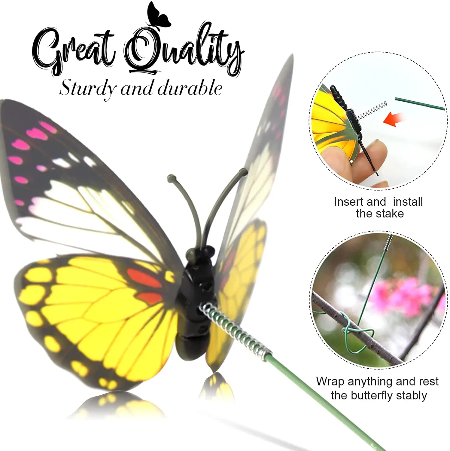 5/10Pcs Garden Butterflies Decor Stakes Decorative Yard Supplies Colorful Patio Ornaments Outdoor Waterproof Butterflies Stakes butterfly decoration
