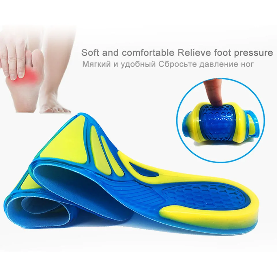 Гель Уход для ног: стельки подошвенный Fasciitis плоские ноги Амортизация пятки бега