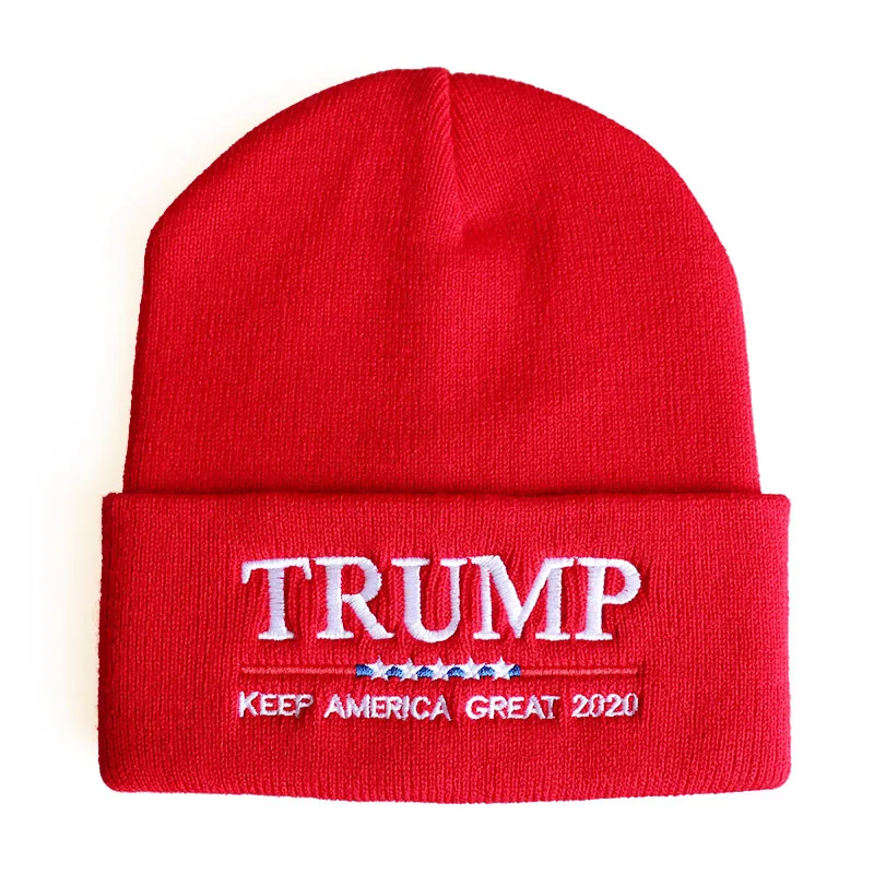 Новинка Trump Trump шерстяная шапка американский флаг вышитая вязаная шапка теплый пуловер хип-хоп шапка - Цвет: C3