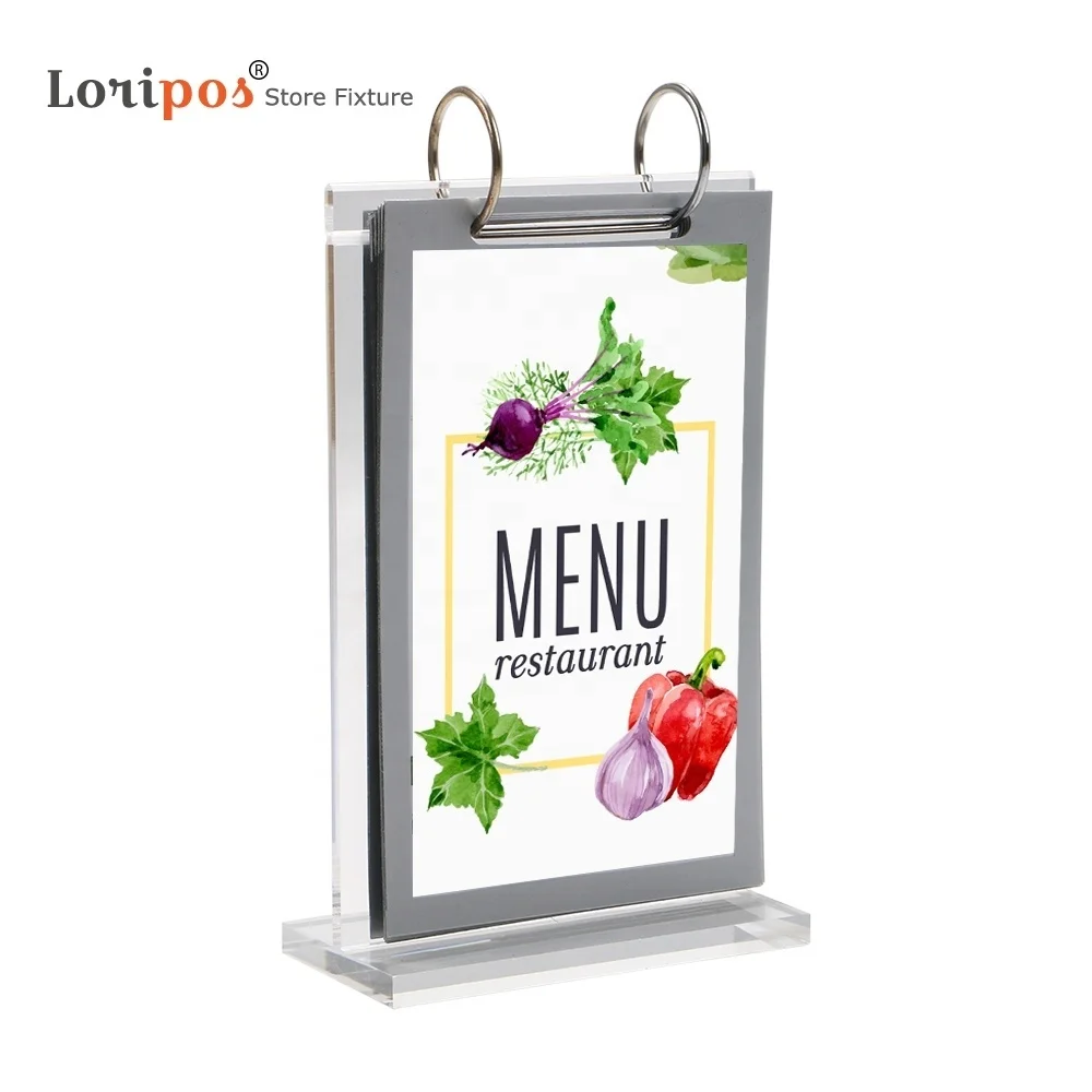 Acrylic Double-sided Page Display Drinks Menu Table Album Desk Sign Restaurant Hotel Label Holder Photo Stand