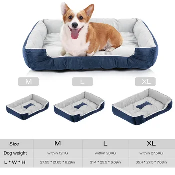 

New Dog Bed Memory Foam Luxury Large Thick Pet Mat Removable Washable Cover for 30in 36in 42in Dog Cage House Floor 3 Size Dog