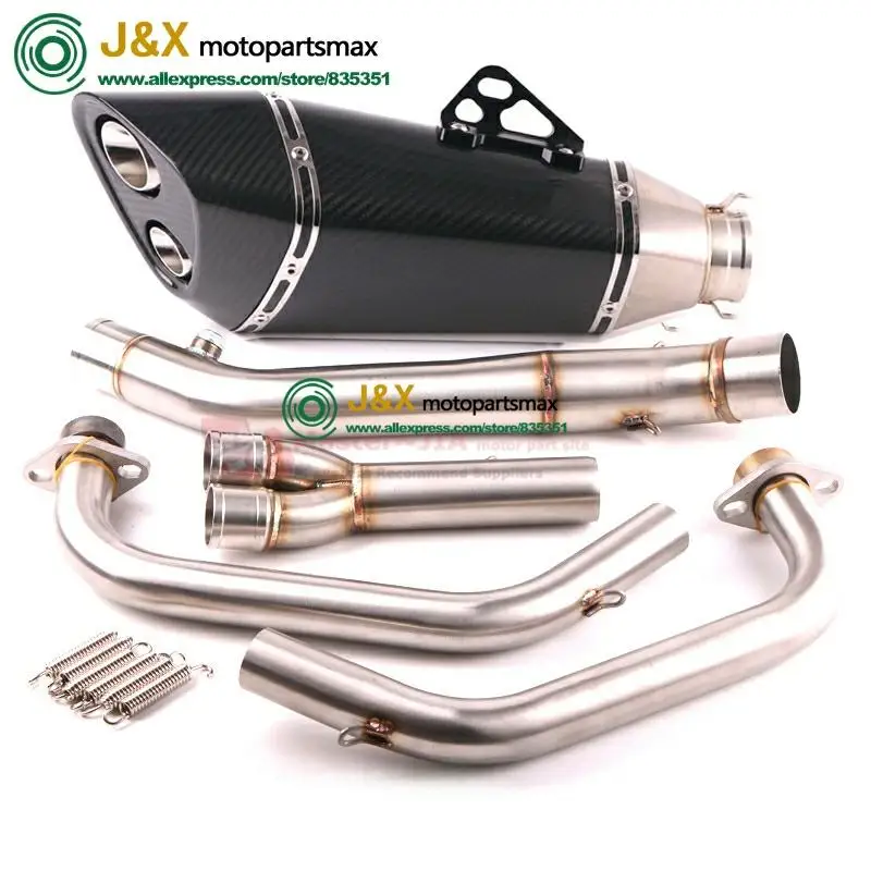 MT-03 MT03 R25 R3 глушитель для мотоцикла полная система контактная средняя труба+ выхлопная труба для Yamaha R25 R3- слипоны