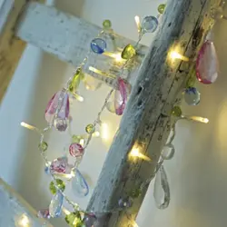 Светодиодный светильник-гирлянда, Свадебный хрустальный светильник, Рождественский, 1,5 м, 10 светодиодов, сказочный, розовый, для девушек