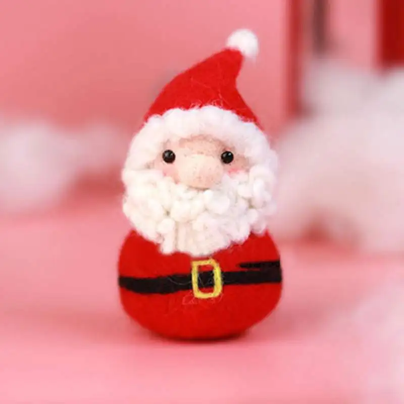 Рождественское валяние Санта-Клаус украшения для кукол шерстяные изделия из войлока рождественские украшения для новогоднего подарка