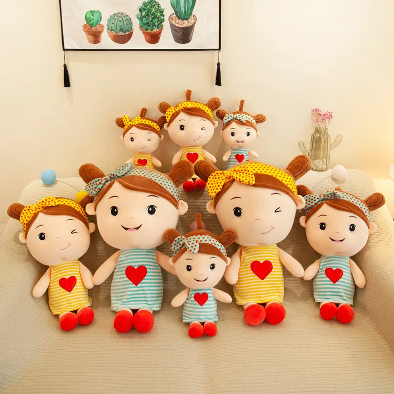 

Software down Cotton Stripes Heart Doll Creative Cartoon And Soft Little Girl Doll Pillow