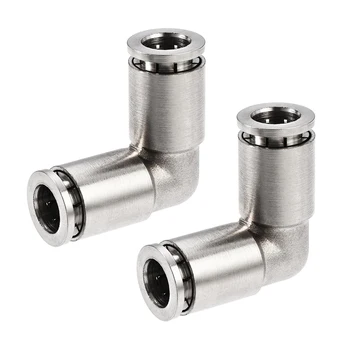 

uxcell 2Pcs Elbow Push to Connect Fitting Pneumatic Connector 8mm Tube OD Silver Tone to Polyethylene Nylon and PU Tubing