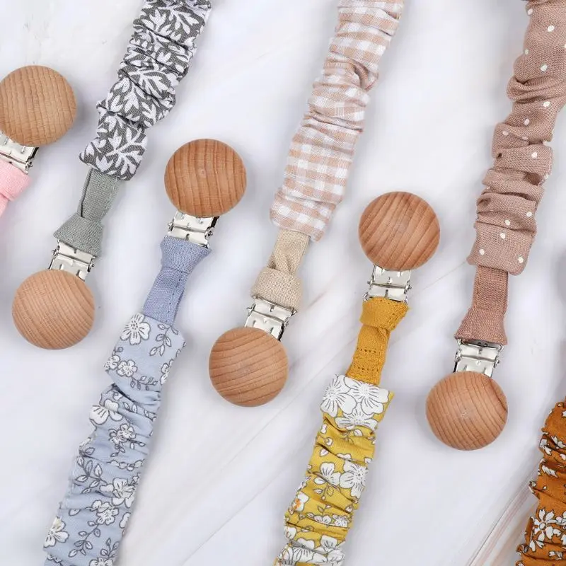 Pacifier Clip Baby Infant Cotton Pacifier Clip for Newborn Teething Soother Chew Dummy Chains