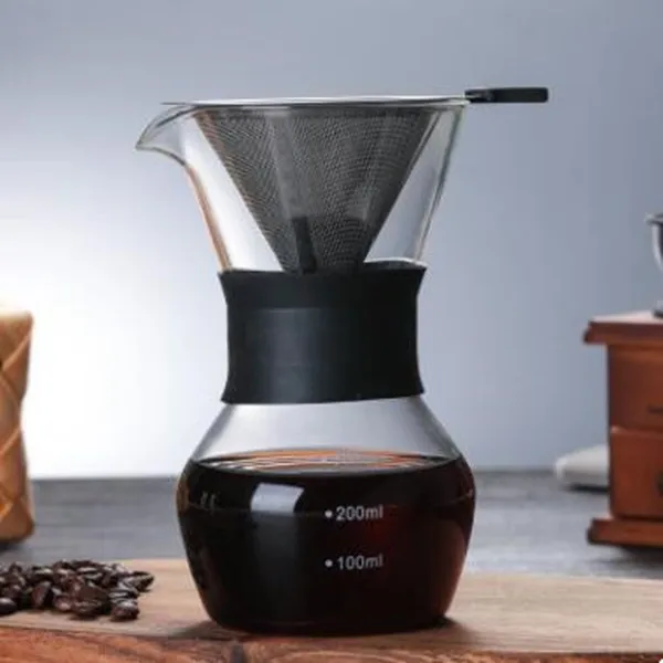 300ml Have Filter 1 шт 1000 мл стеклянный кофейник капельница Moka чайник Перколятор бариста инструменты эспрессо ручной чайник с нержавеющей сталью - Цвет: 300ml Have Filter