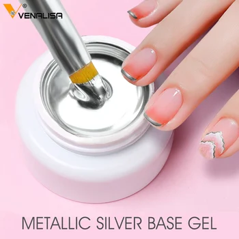 

sliver gel base metal effect line gel soak off led glass transparent colors gel polish 5g cheap nail venalisa uv gel