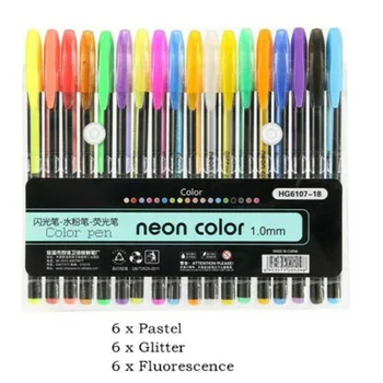 

New Hot Highlighter Glitter Pen Pastels Metal Gel Pen Set for Painting Drawing