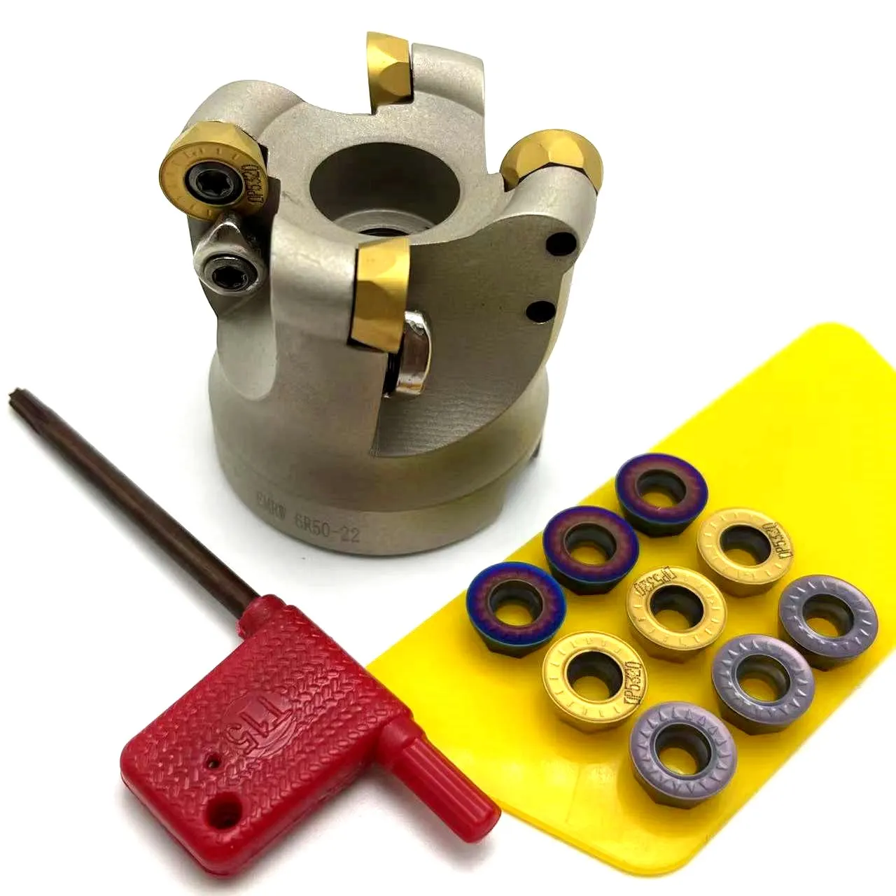 

EMRW 6R50 22 4T EMRW 6R63-22-4T Face milling cutter indexable milling tool holder CNC lathe machine tool for RPMT1204 arc insert