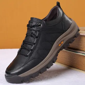 Autumn Casual Leather Quality  Sneaker Designer Business Outdoor Driving Work Shoe