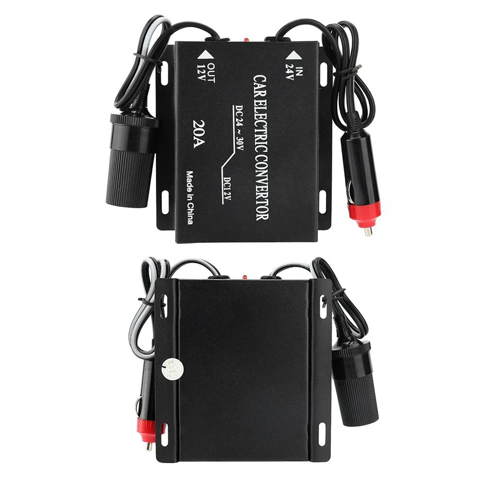 12V 24V 20A Car Power Supply Converter Auto Down Transformer Cigarette Lighter Type Accesorios For Trucks Buses Vehicle