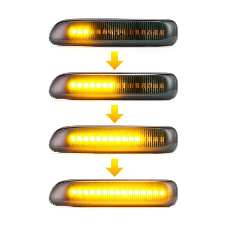 Динамический светодиодный Боковой габаритный фонарь указатель поворота Боковые индикаторы набор в черном цвете для 3er BMW e46 черный индикатор пара рифленая