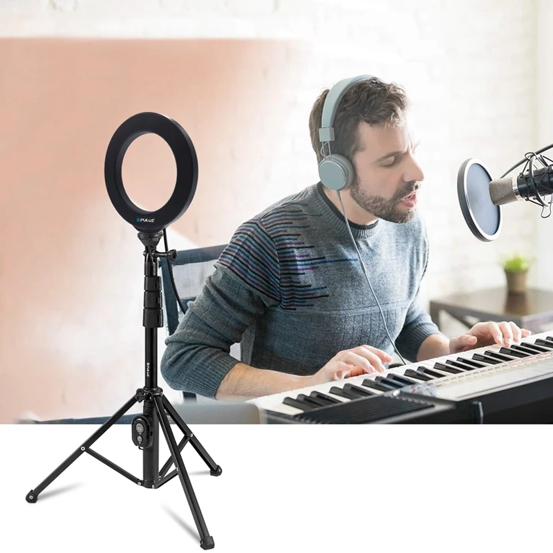 PULUZ, Bluetooth, пульт дистанционного управления затвором, штатив для селфи, 1/4 дюймов, крепление, держатель и зажим для телефона, для селфи, кольцевой светильник, Vlogging Live, Broadc