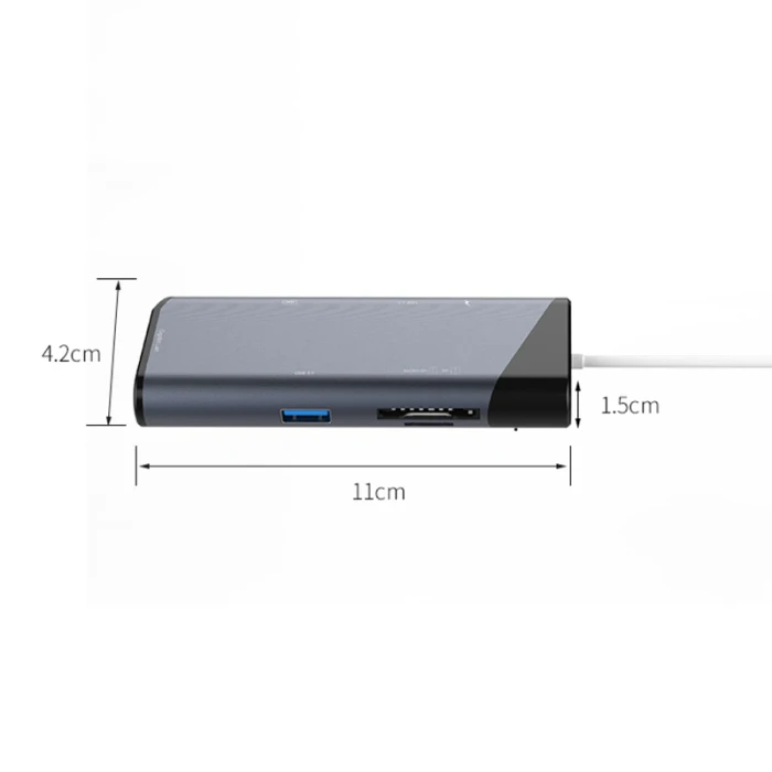 Многопортовое «7-в-1 концентратор Тип с разъемами типа C и USB3.0 4K HDMI устройство для чтения карт SD TF Ethernet-адаптер док-станция PUO88