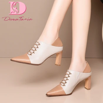 

Doratasia New Fashion 2020 Kid Suede Sheepskin Pointed Toe Office Lady Pumps Woman Shoes Slip-On High Heels Elegant Pumps Women
