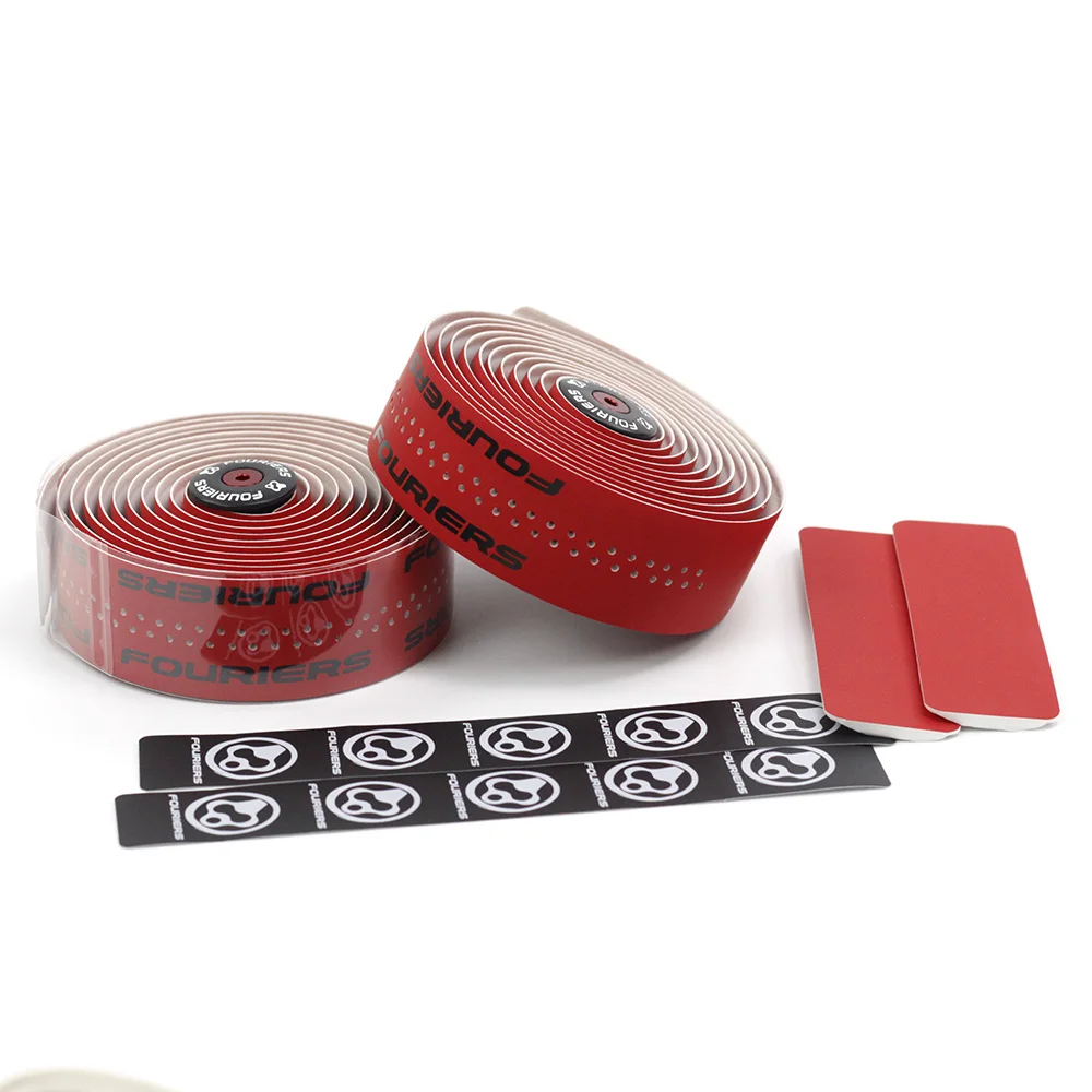 

Bicycle Drop Handlebar Tape Wraps PU Fixed Gear Road Bike Handle bar Tapes Belt With Holes Pair with ends