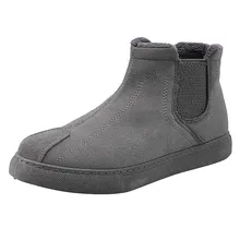 SAGACE/мужские модные однотонные теплые бархатные зимние ботинки в стиле ретро с круглым носком; хлопковые ботинки; однотонные ботинки высокого качества