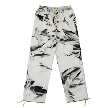 

20SS Tie Dye Drawstring Baggy Casual Pants Men Harajuku Straight Loose Streetwear Track Pants Hip Hop Oversize Mens Trousers