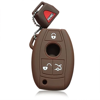 

Silicone Car Key Cover Case For Benz Mercedes W124 W176 W201 W202 W203 W204 W211 W212 GLA CLA AMG Class E G R 3Button Key Holder