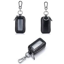 Кожаный домашний Автомобильный ключ сумка двухслойный мини-кошелек на молнии держатель для ключей с прозрачным окном LXX9