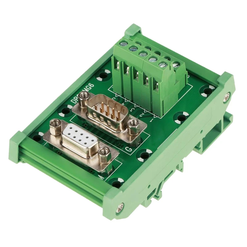 DB9-MG6 DIN рейку интерфейс модуль мужской/женский разъем Breakout Board