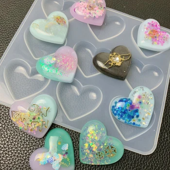 

Fluid Art Silicone Mold Heart Shape Making Craft Epoxy Resin Art Mould Jewelry Pedant DIY Mirror Epoxy Resin Molds