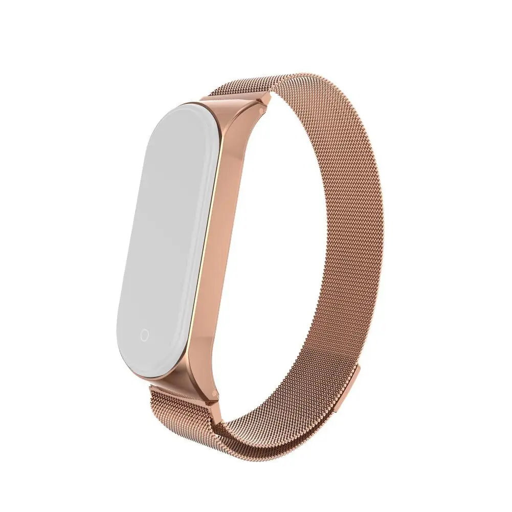 Gold Сменный Браслет для Xiaomi mi Band 3 4 умный Браслет Магнитная Металлическая петля ремешок на запястье ремешок для умного браслета аксессуары - Цвет: Gold