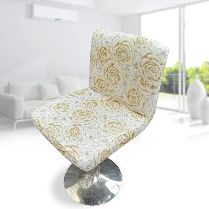 Yellow Rose Flower Стрейч офис высокий барный стул крышка низкая задняя бар чехол для кресла спандекс эластичный обеденный чехол для сиденья бар Slipcover Housse de Chaise - Цвет: Yellow Rose Flower