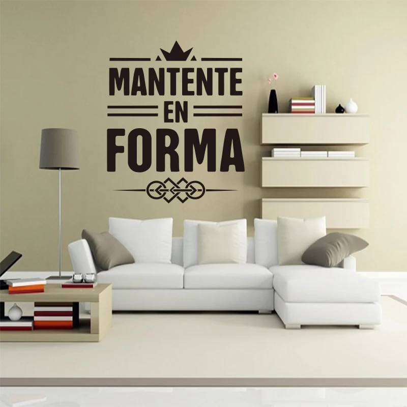 Spanish Sticker Quotes Stay Healthy Vinyl Wall Sticker Decal Art Mural