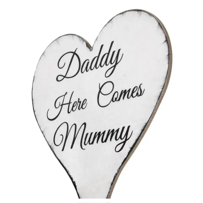 Daddy Here Comes Mommy деревянный свадебный ручной знак табличка