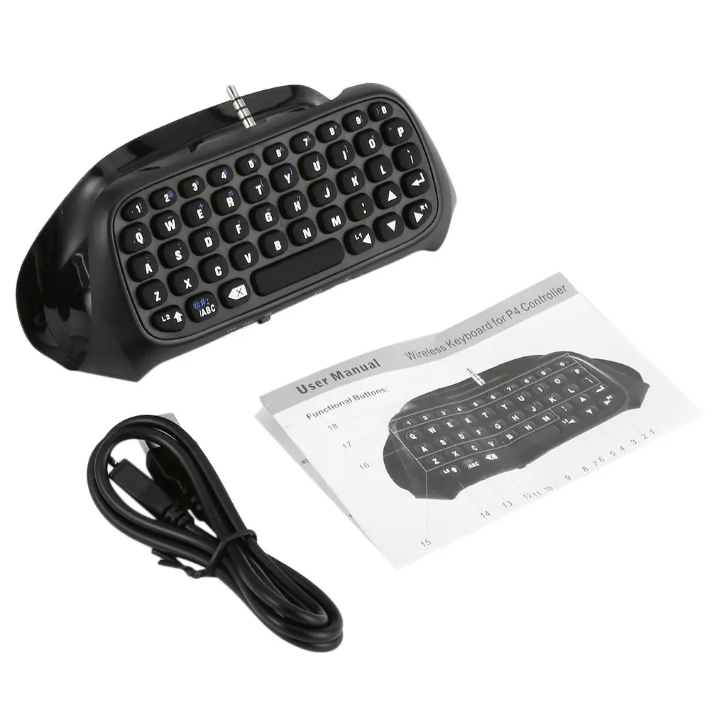  3.5mm Plug Black Bluetooth Mini Wireless Chatpad Message Keyboard for Sony for Playstation 4 for PS